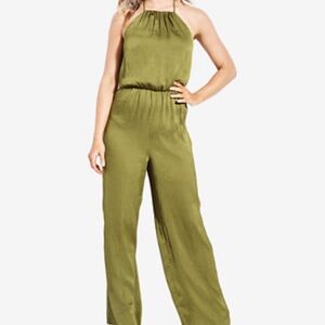 Guess Sage Green Halter Jumpsuit